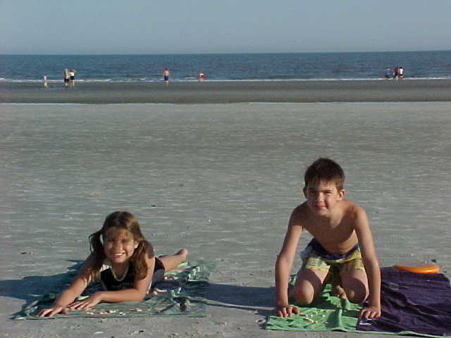 The children at the South Carolina coast, original Agnitti family photograph