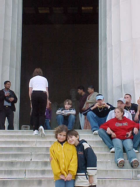 The family at the Lincoln Memorial, original Agnitti family photograph