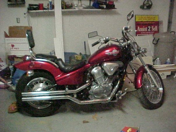 Motorcycle in garage