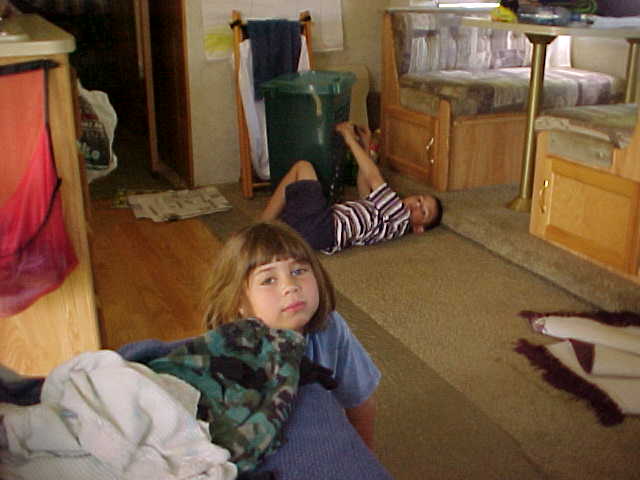 Child inside RV/home interior